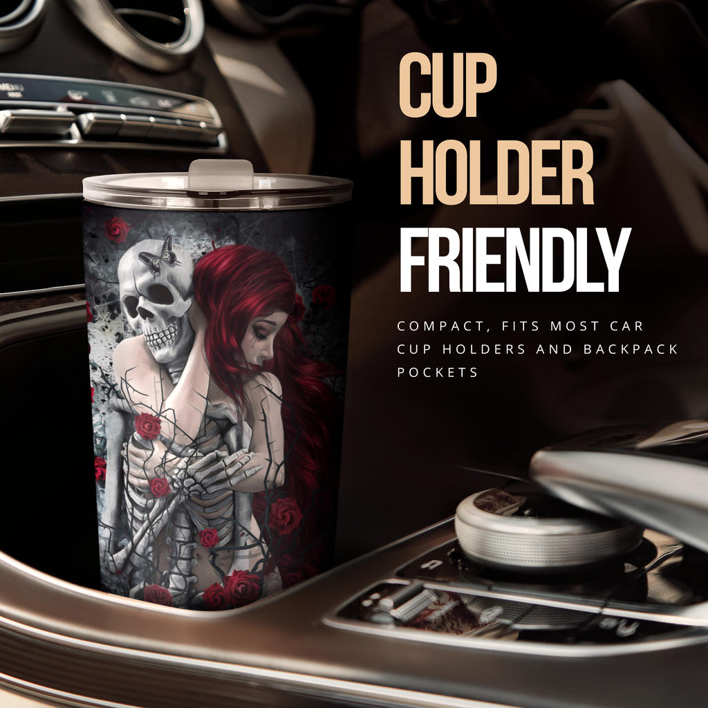 Love forever skull tumbler cup