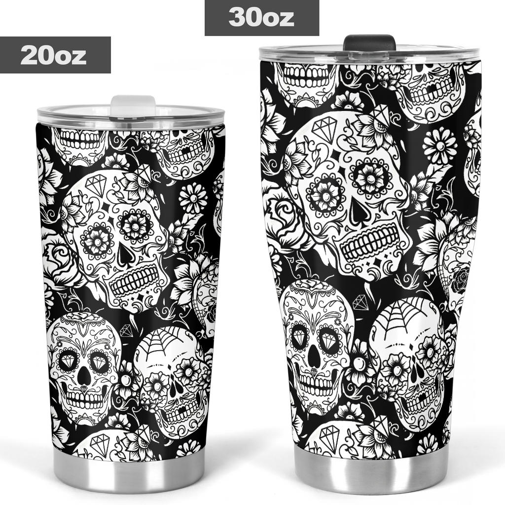 Sugar skull tumbler mug cup
