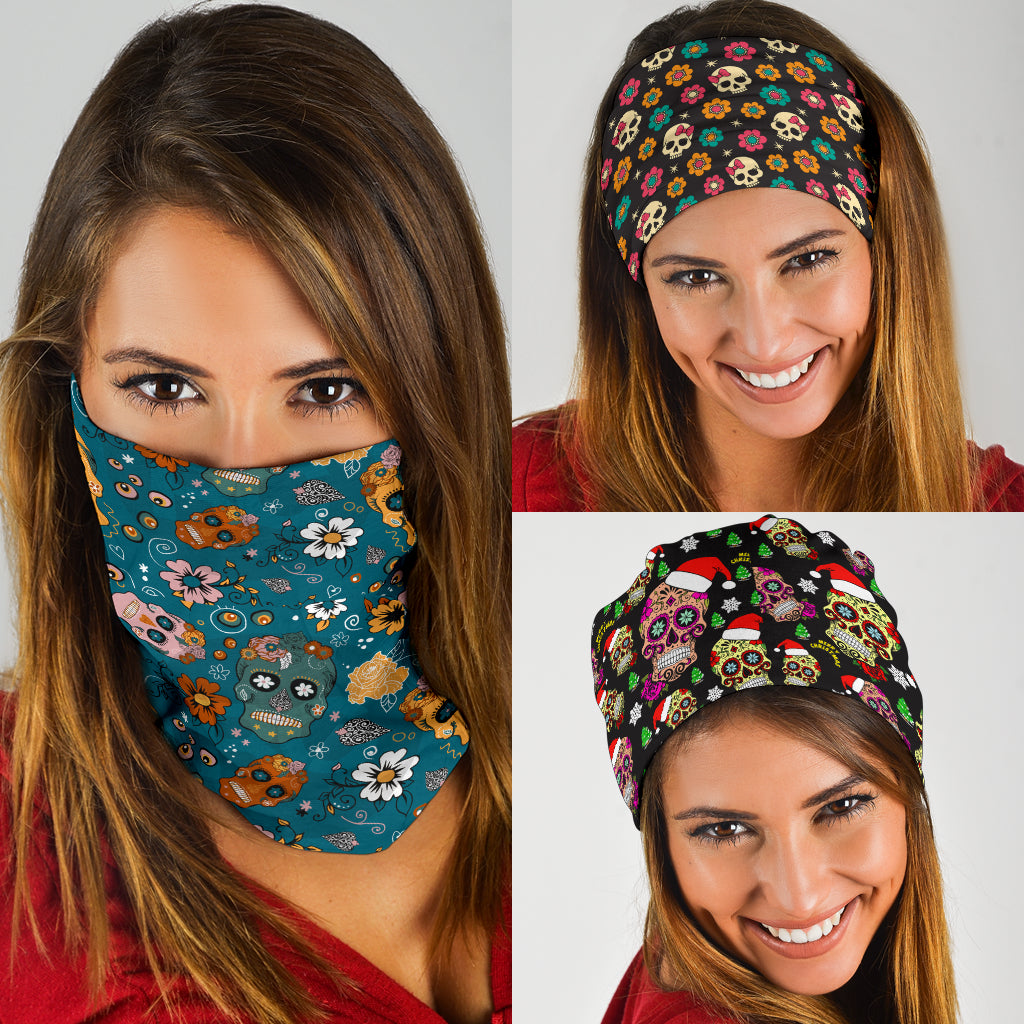 Set of 3 pcs sugar skull bandana