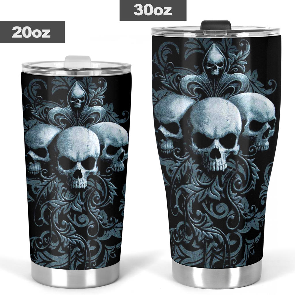 Skull grim reaper tumbler mug cup