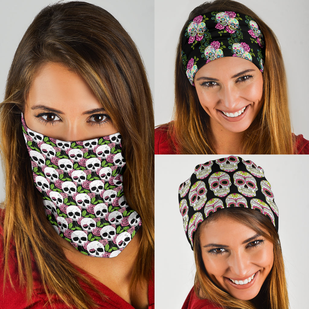 Set of 3 pcs skull sugar skull bandana