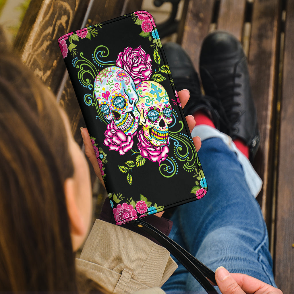 Day of the dead sugar skull girl wallets