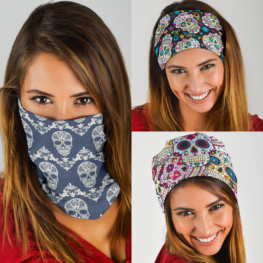 Set of 3 pcs sugar skull day of the dead bandana