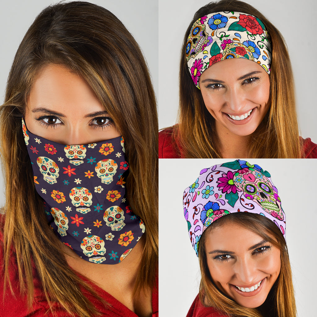 Set of 3pcs sugar skull bandana