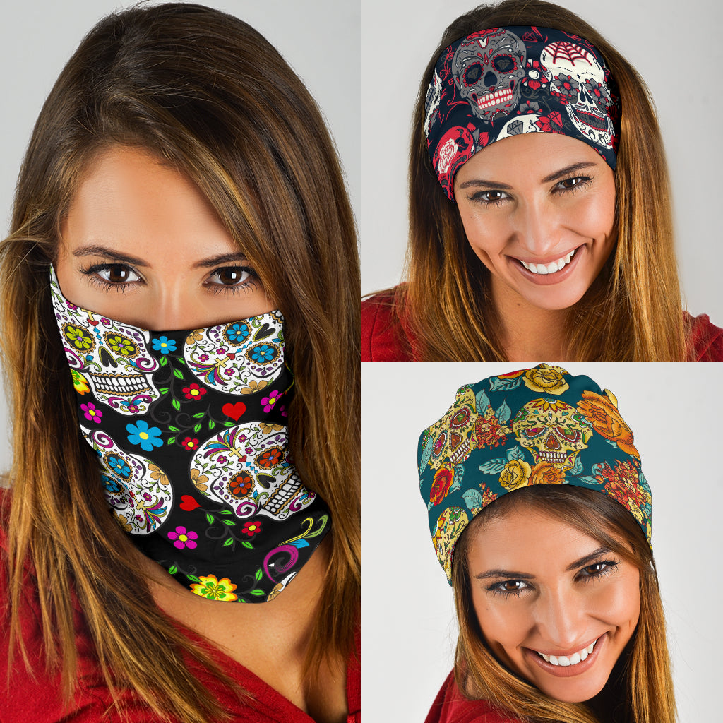 Set of 3pcs sugar skull bandana
