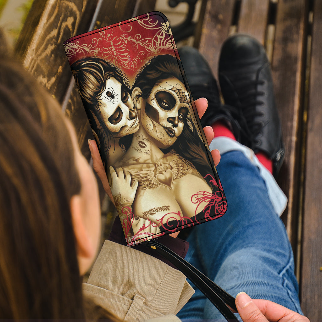 Day of the dead sugar skull girls wallet