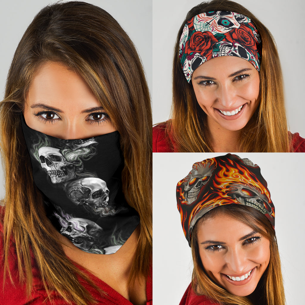 Set of 3 awesome skull bandana