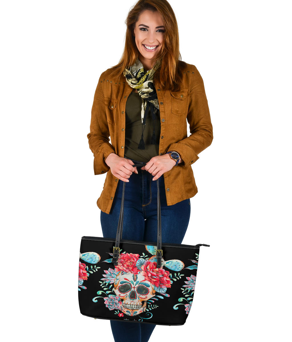 Floral sugar skull Handbag