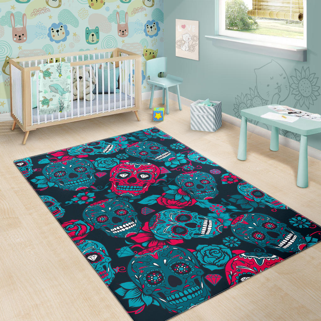 Sugar skull area rug mat carpet