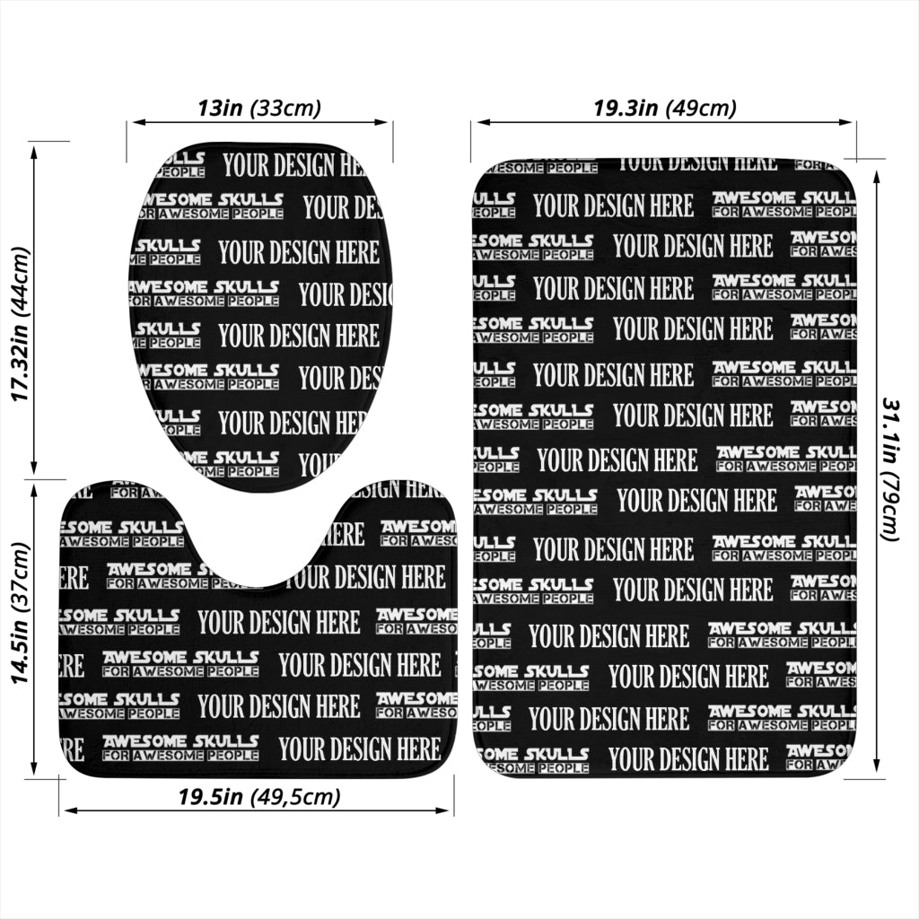 Custom design Print on demand Bathroom rug mat set