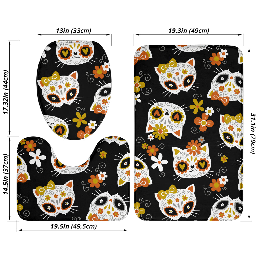 Sugar skull toilet cover & mat