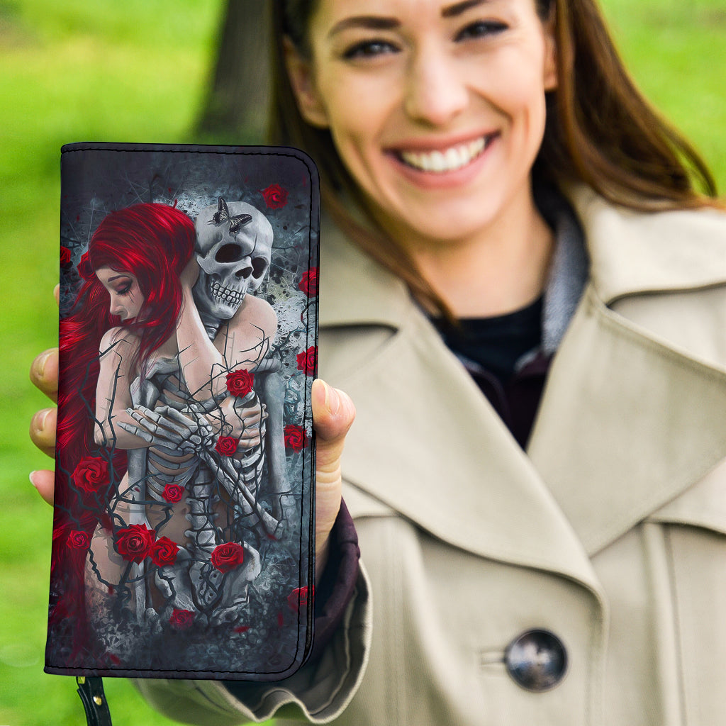 Skull & girl grim reaper clutch wallet purse