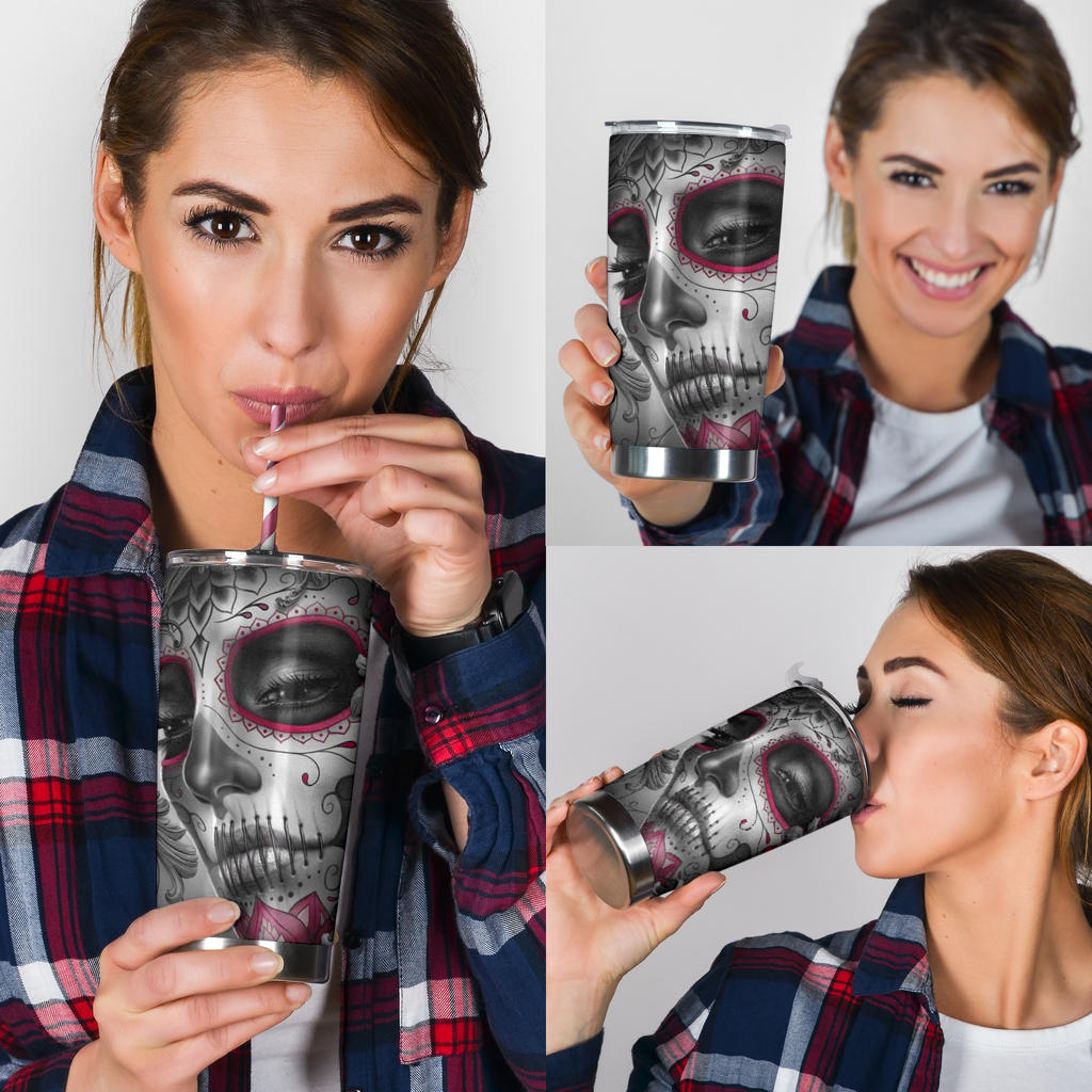 Sugar skull girl tumbler