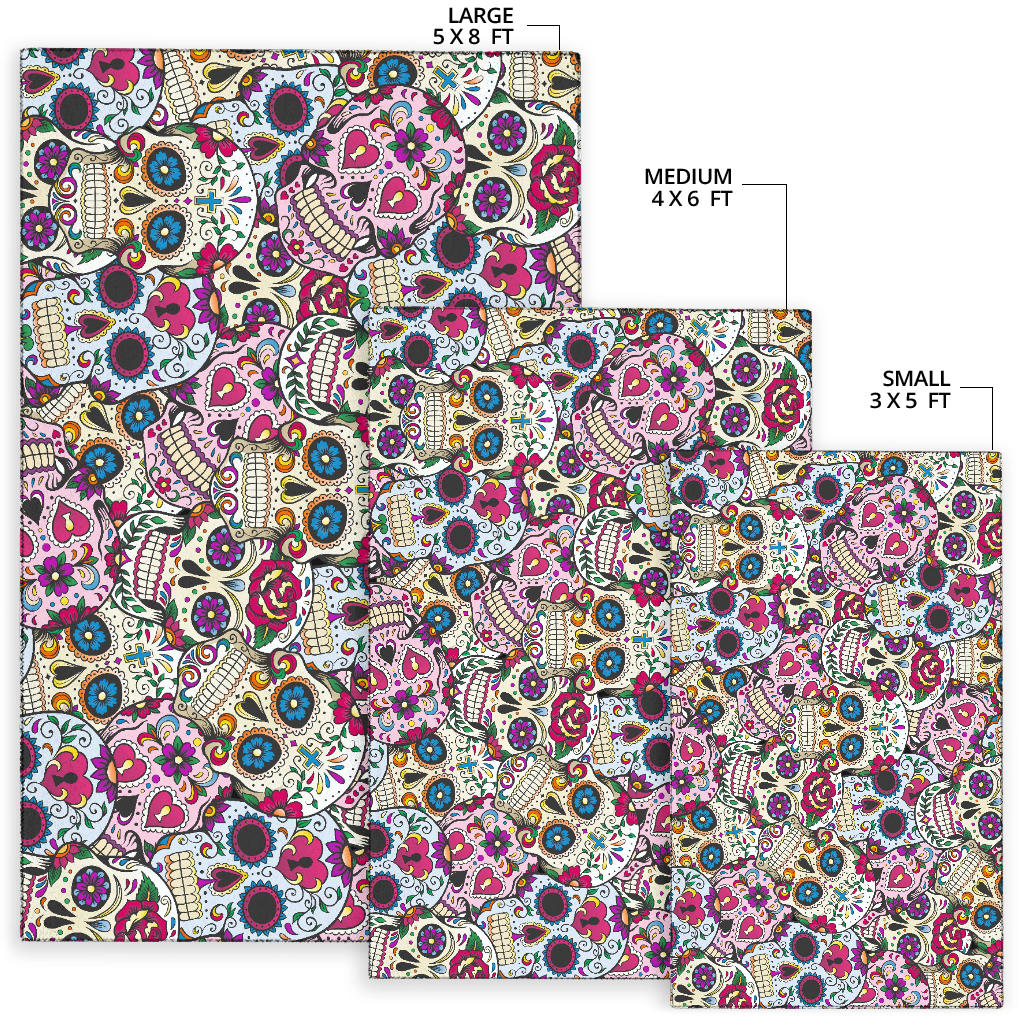 Sugar skull area rug