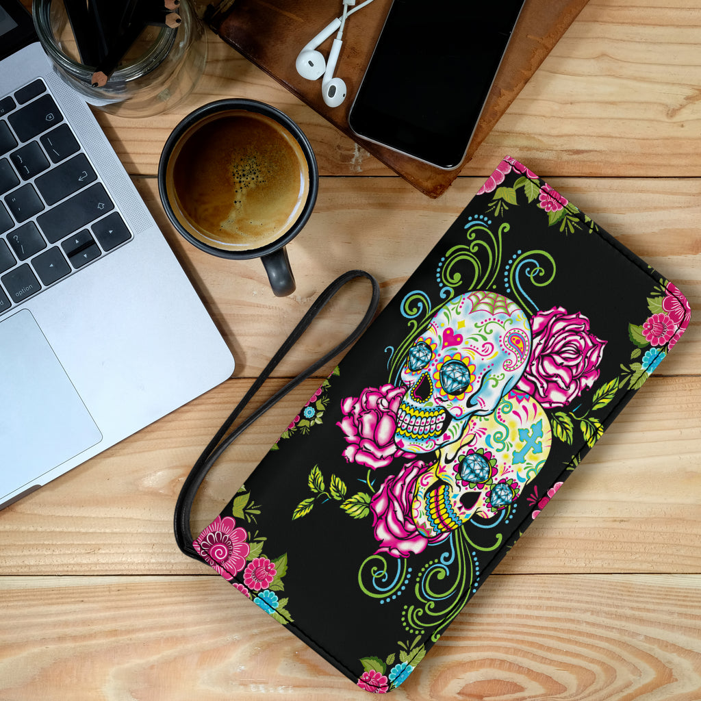 Day of the dead sugar skull girl wallets