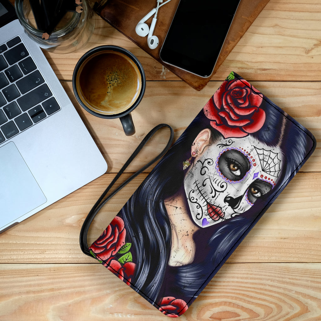 Day of the dead sugar skull girl wallet