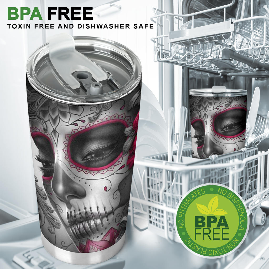Sugar skull girl tumbler