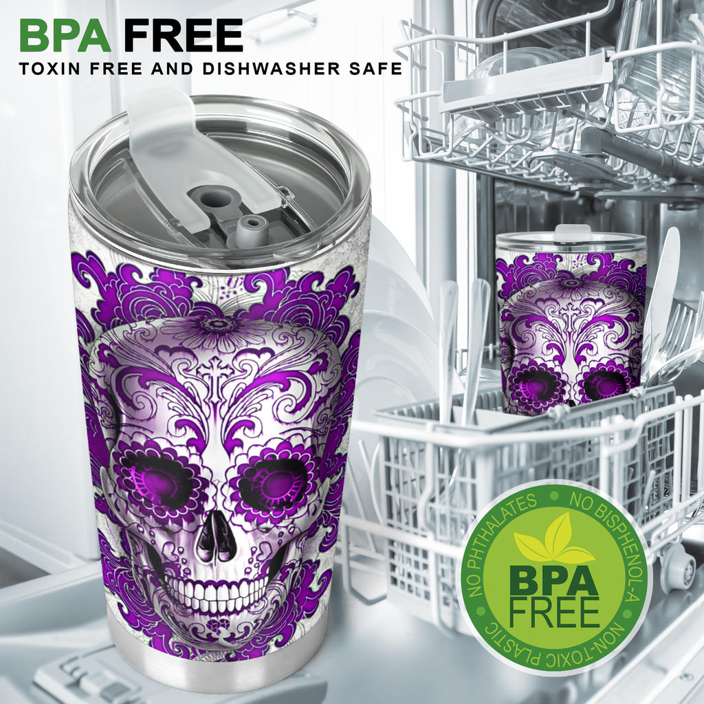 Sugar skull day of the dead tumbler cup