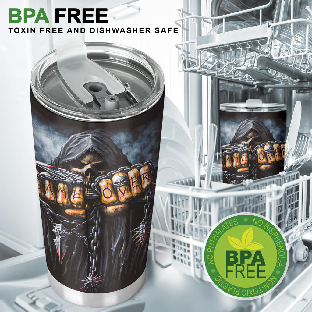 Grim reaper skeleton skull tumbler mugs