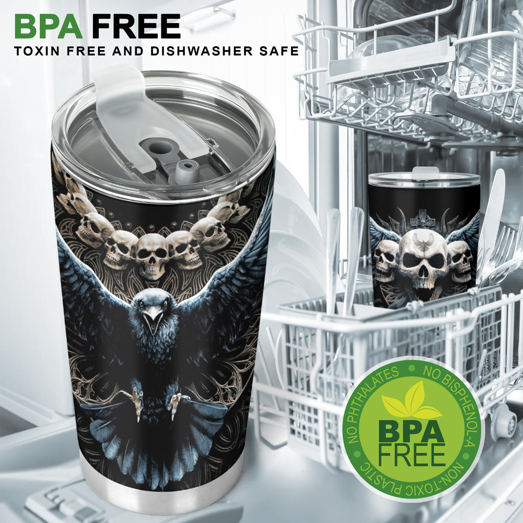 Skull grim reaper tumbler cup travel mug