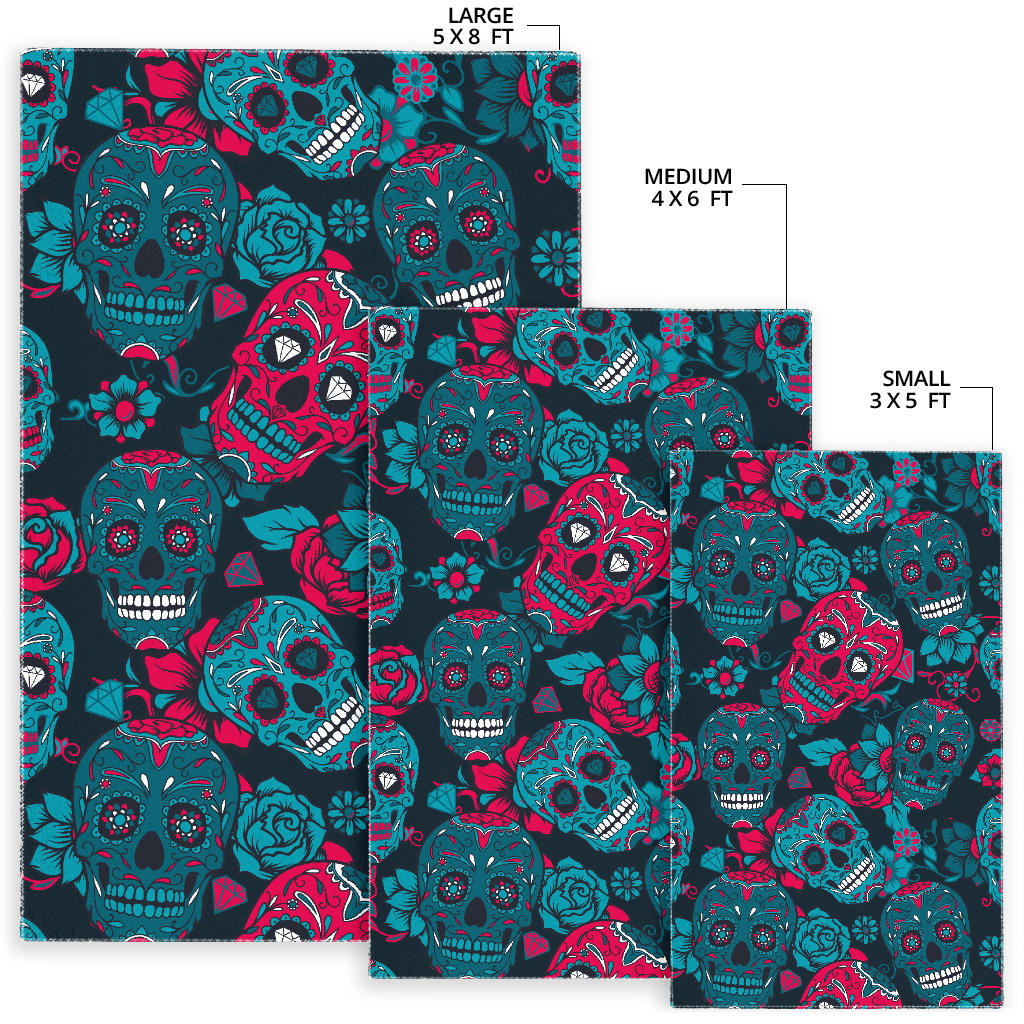 Sugar skull area rug mat carpet