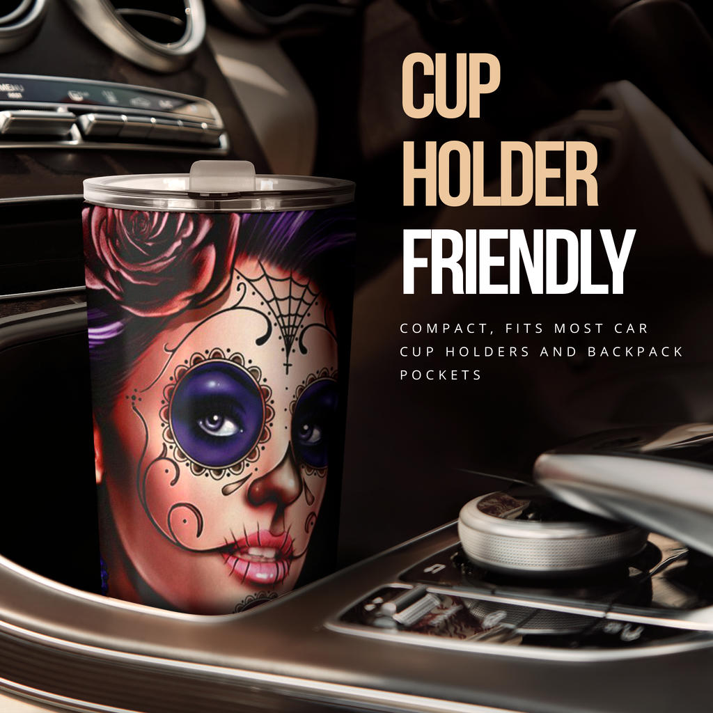 Sugar skull day of the dead tumbler cup