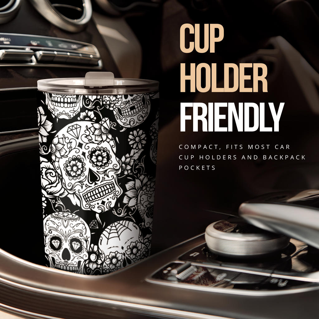 Sugar skull tumbler mug cup