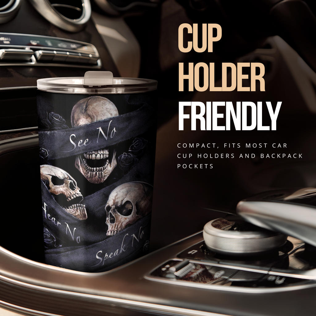 See No Hear No Speak No Evil tumbler cup