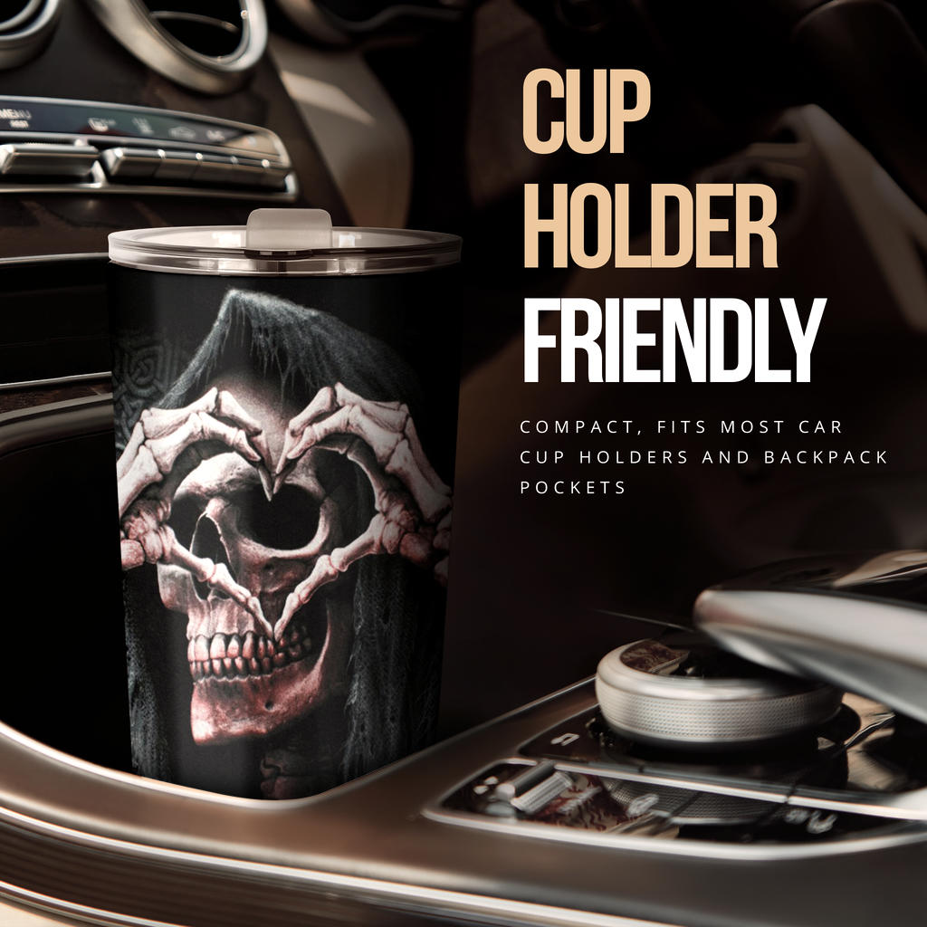Skull grim reaper tumbler mug