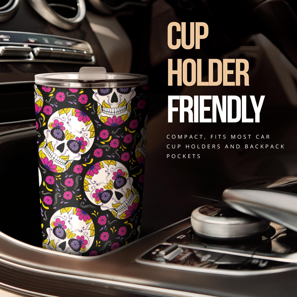 Sugar skull tumbler mug cup
