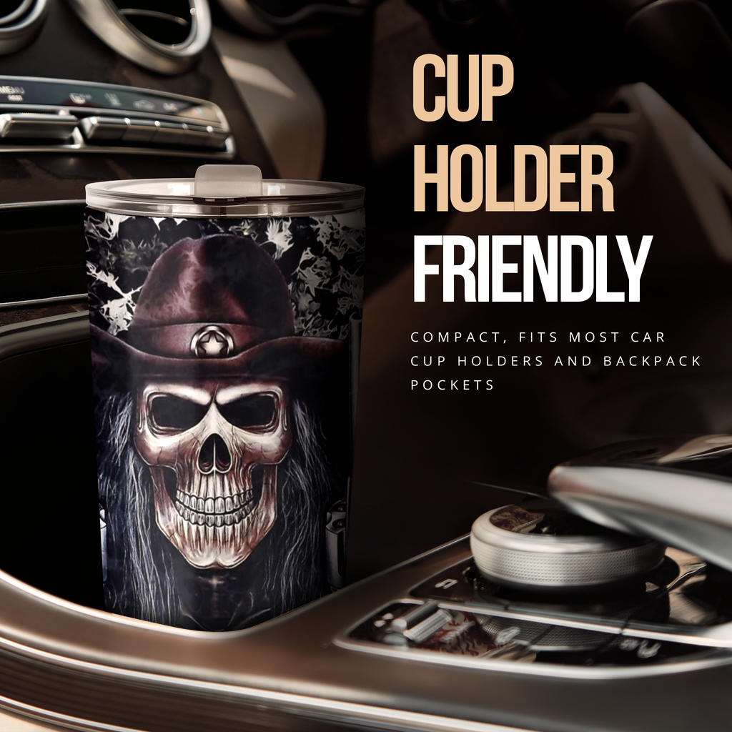 Horror coffee mug, flame skull tumbler, death skull mug, gothic skull beer mug, death skull coffee mug