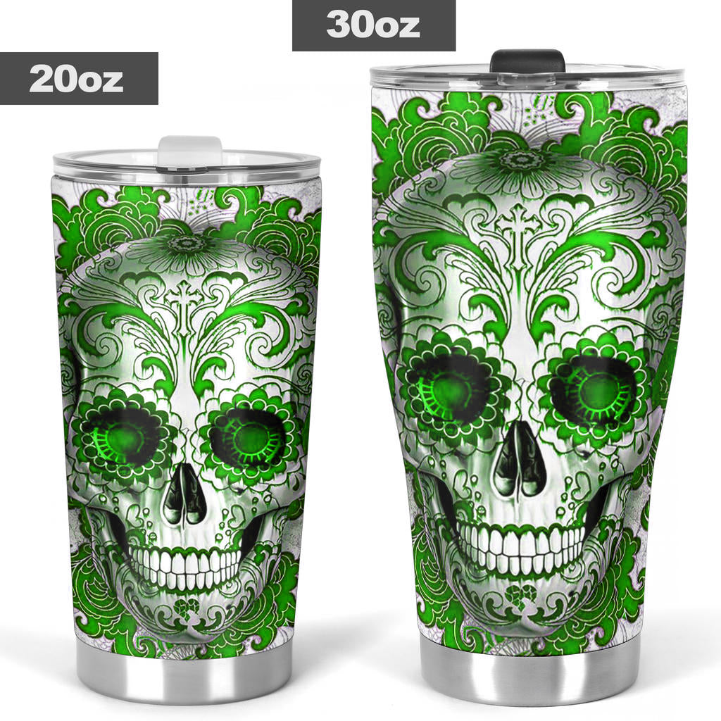 Sugar skull day of the dead tumbler cup