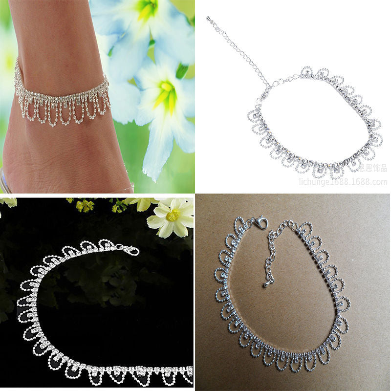Hot selling 1 pc Sexy Charming Crystal Rhinestone Foot Chain Anklet Ankle Bracelet Diamante