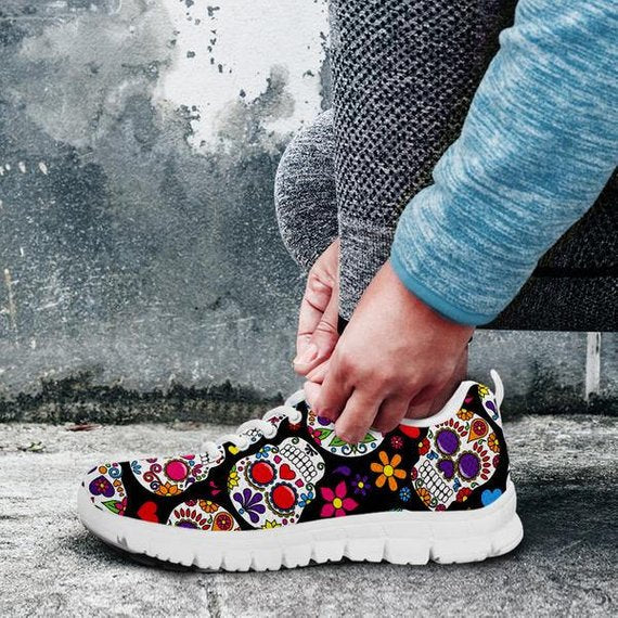 Sugar Skull Custom Sneakers, custom sneaker, custom sneaker man, skull shoes