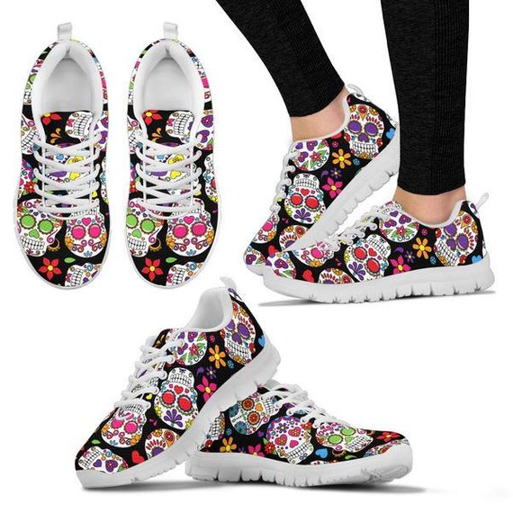 Sugar Skull Custom Sneakers, custom sneaker, custom sneaker man, skull shoes