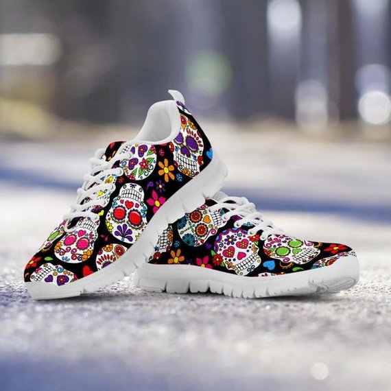 Sugar Skull Custom Sneakers, custom sneaker, custom sneaker man, skull shoes