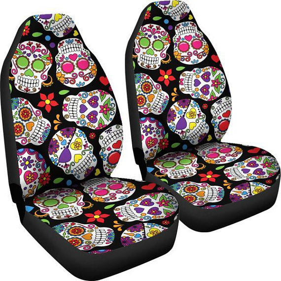 Sugar Skull Car Seat Covers, car seat cover, seat cover for car