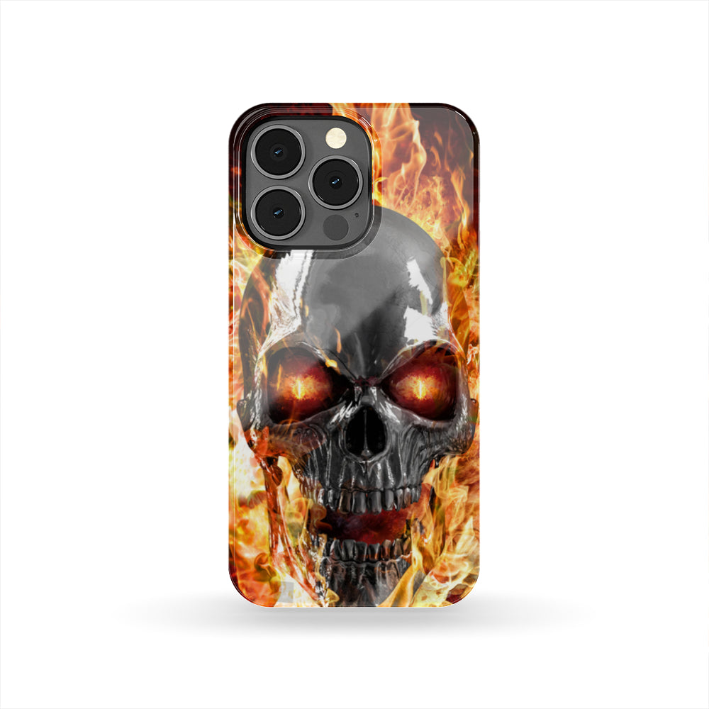 Burning skull phone case