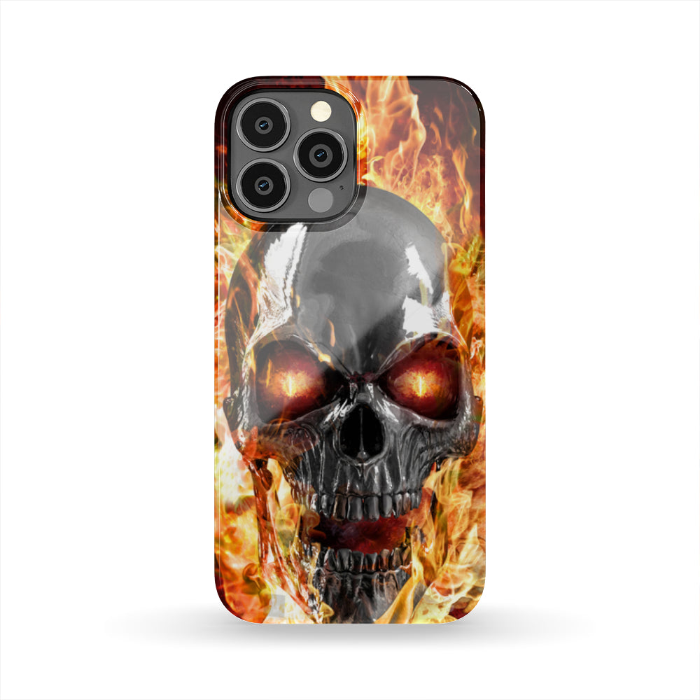 Burning skull phone case