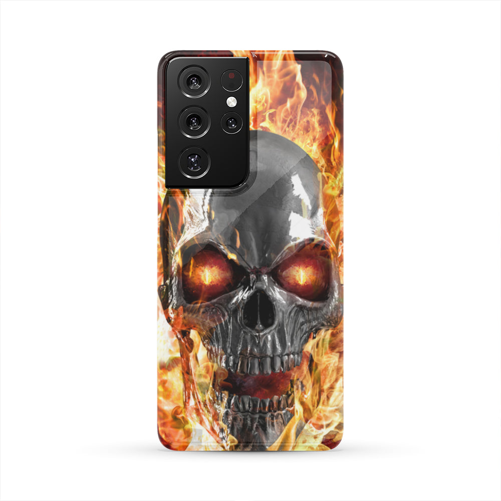 Burning skull phone case
