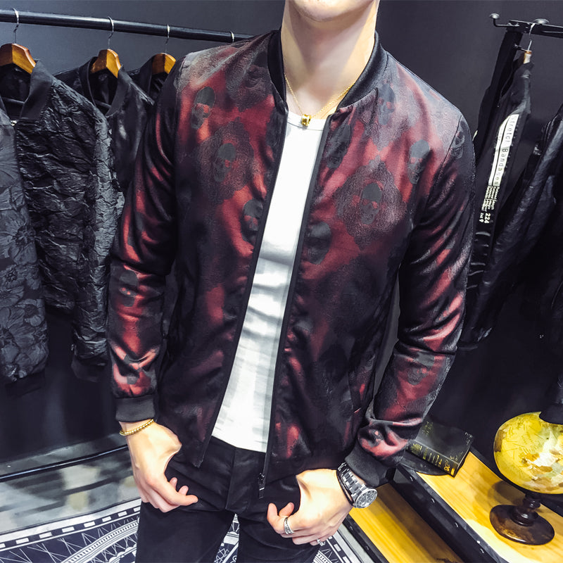 Men jacket skull autumn jacket men's Jacquard Dress Coat