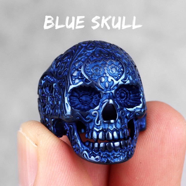Stainless Steel Gothic Skull Bones Men Rings Vintage Carving Domineering Gothic Rock
