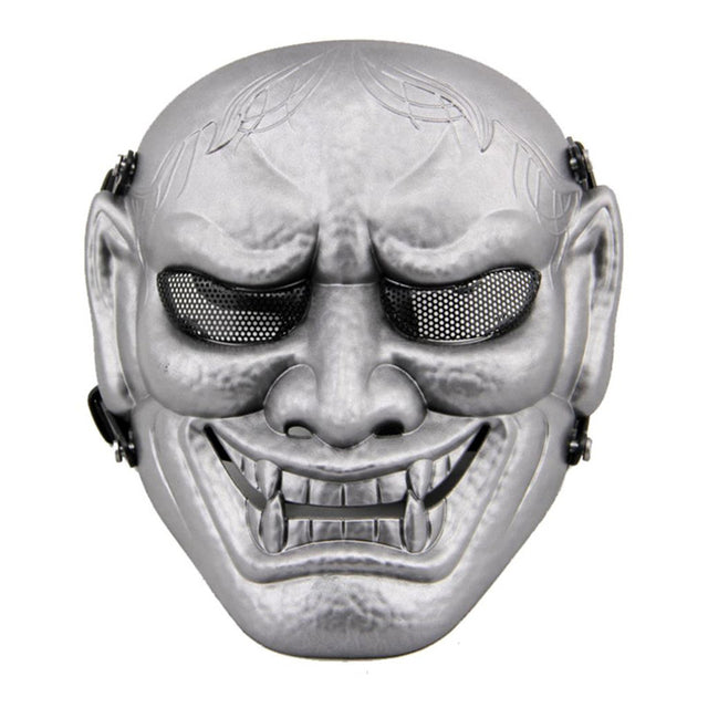 Military Japanese Ghost King Samurai Skull Mask Halloween Cosplay Movie Props Tactical Paintball BB Gun Shooting Airsoft Mask