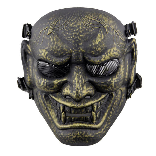 Military Japanese Ghost King Samurai Skull Mask Halloween Cosplay Movie Props Tactical Paintball BB Gun Shooting Airsoft Mask