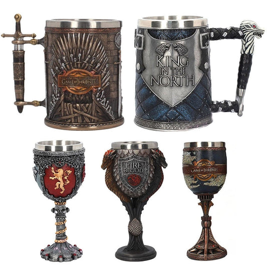 Mugs and Cups Creative 3D Coffee Beer Mugs Drinkware Cup Beer Drinkware Cups  King In The North Stainless Steel Cup