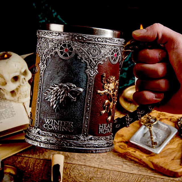 Mugs and Cups Creative 3D Coffee Beer Mugs Drinkware Cup Beer Drinkware Cups  King In The North Stainless Steel Cup