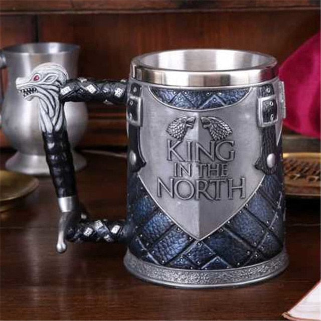 Mugs and Cups Creative 3D Coffee Beer Mugs Drinkware Cup Beer Drinkware Cups  King In The North Stainless Steel Cup