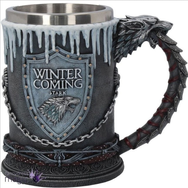 Mugs and Cups Creative 3D Coffee Beer Mugs Drinkware Cup Beer Drinkware Cups  King In The North Stainless Steel Cup