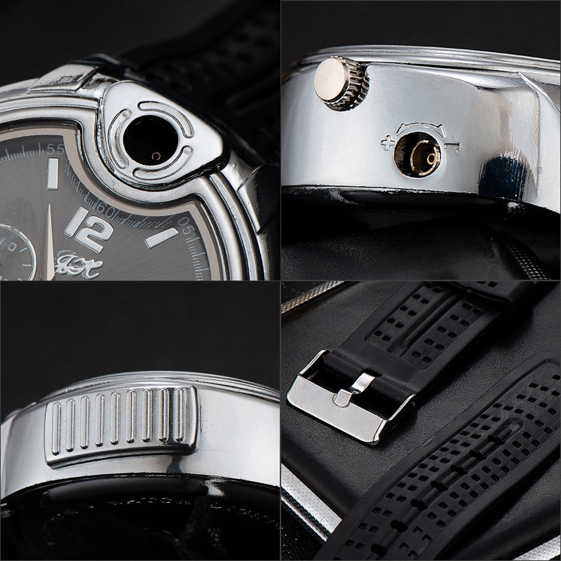 Watch Watch Style Metal Open Flame Lighter Creative Sports Open Flame Watch Lighter Inflatable Adjustable