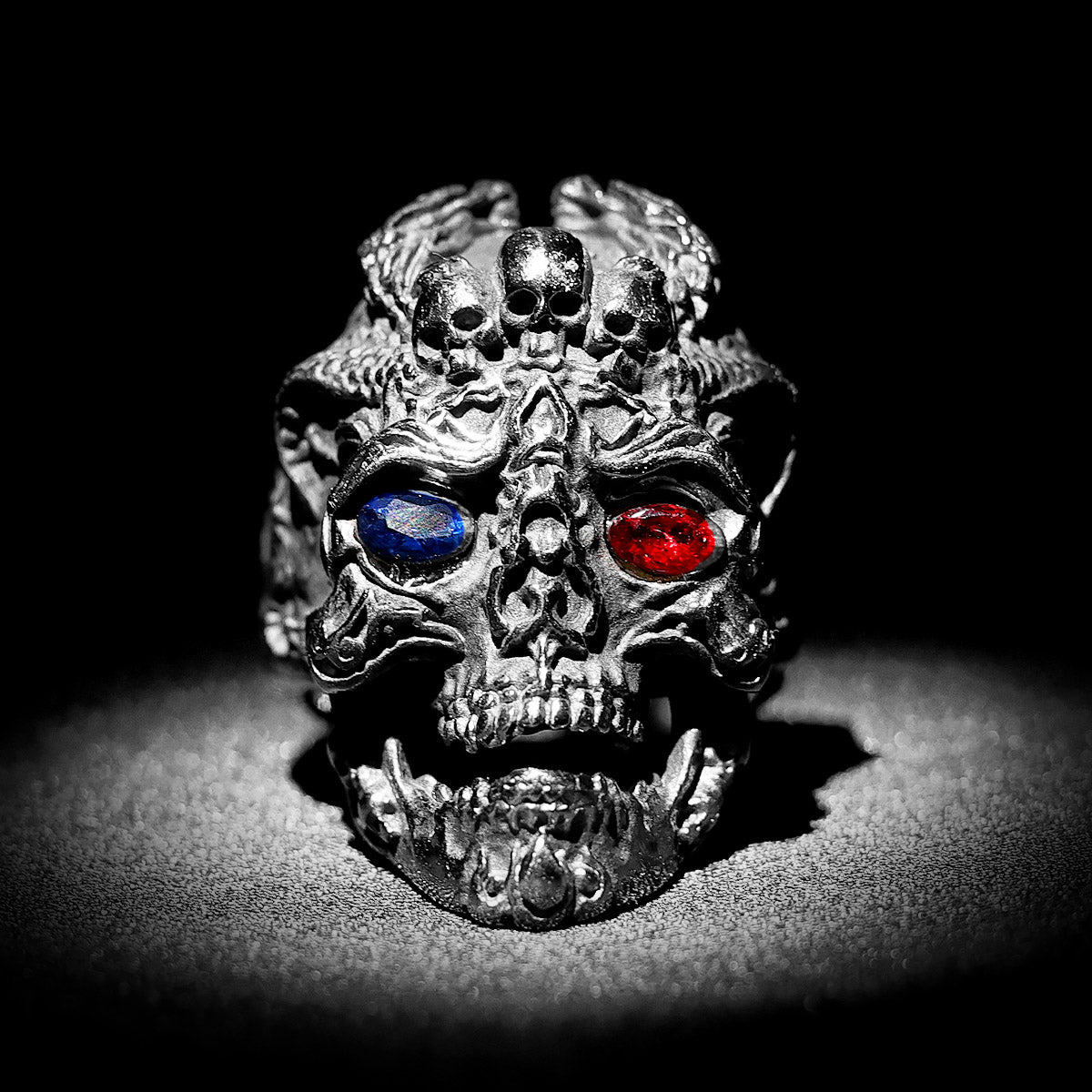 Skull Evil Eyes Stainless Steel Mens Rings Punk Jewelry Creativity Gift